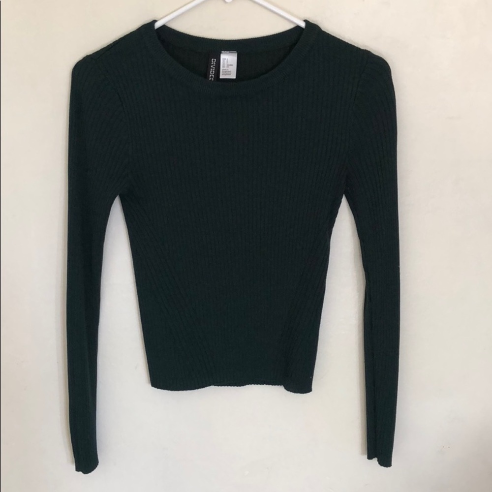 Long sleeve sweater crop top.